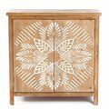 Procomfort Wood Floral 2-Door Storage Cabinet, Natural PR3945066